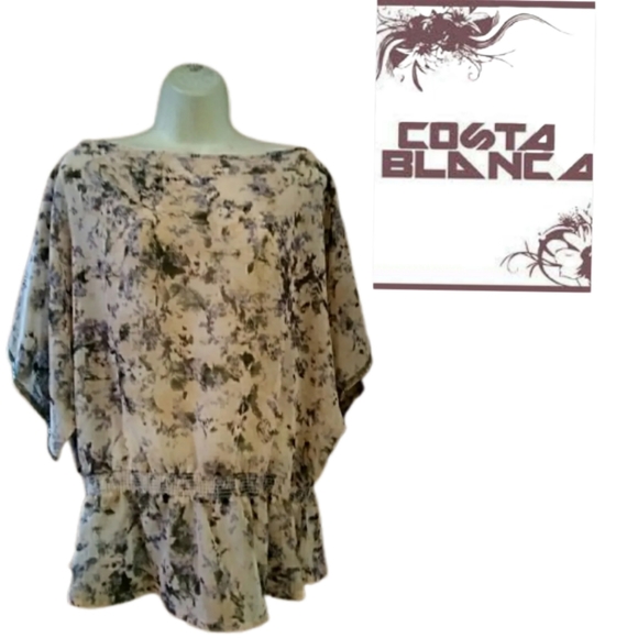 COSTA BLANCA SHEER ABSTRACT PRINT TUNIC - Picture 1 of 4